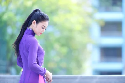 Áo dài tím áo dài tím thanh xuân [UCZVBC]