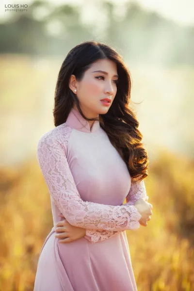 Áo dài trắng nét Việt áo dài trắng [P188BG]