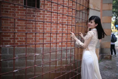 Áo dài trắng yêu kiều [NK478U]