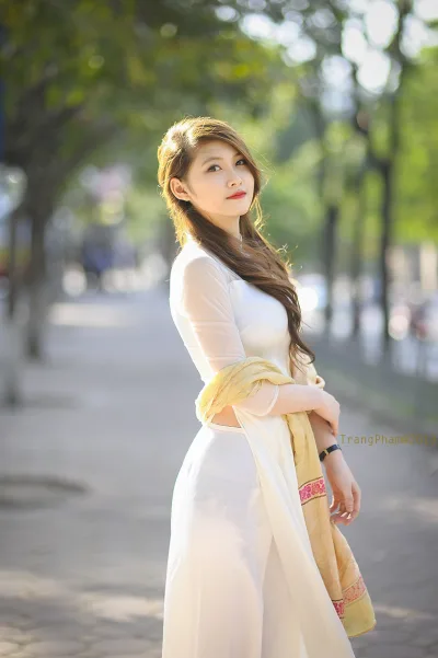 Áo dài trắng đậm chất Việt áo dài trắng [029VNM]