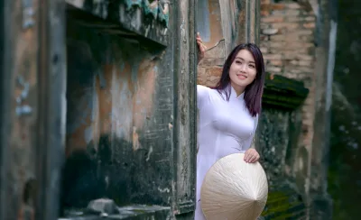 Áo dài trắng hài hòa áo dài trắng [DQZQIY]