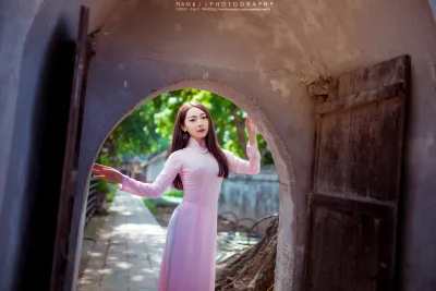 Áo dài trắng áo dài trắng hoài cổ [GPRAXS]