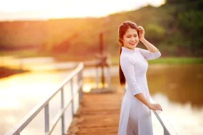 Áo dài trắng tà áo dài nuột hoài cổ [PT94HZ]