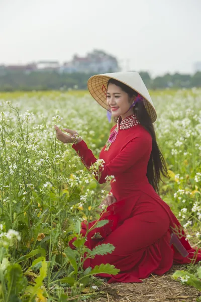 Bộ sưu tập áo dài đỏ quý phái áo dài đỏ [K1YDXS]