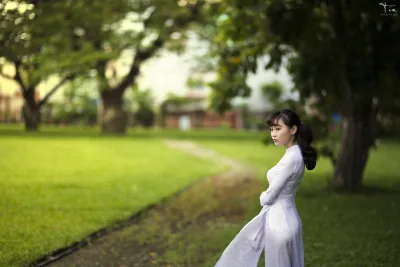 Áo dài trắng áo dài trắng e ấp [WU1ND3]