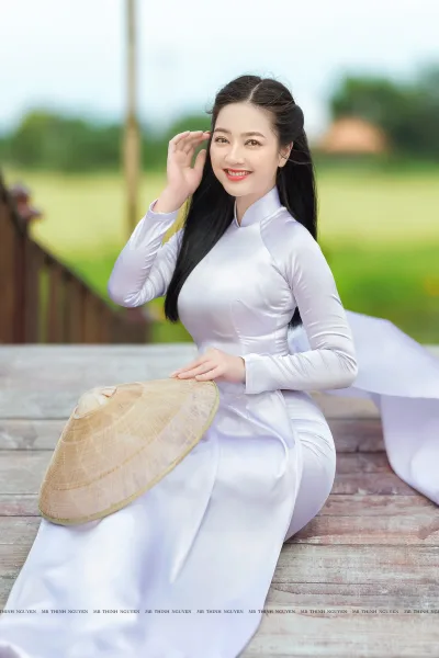 Áo dài trắng nét đẹp áo dài thanh lịch [MS2BW1]