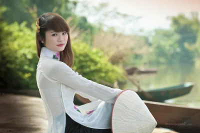 Áo dài trắng người đẹp áo dài trắng nền nã [OEES4X]
