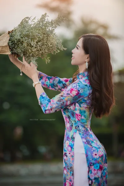 Áo dài họa tiết thướt tha thướt tha [SL5NJA]