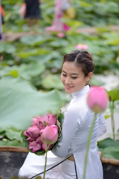 Áo dài trắng tà áo dài nữ sinh nữ tính [PU0NXJ]