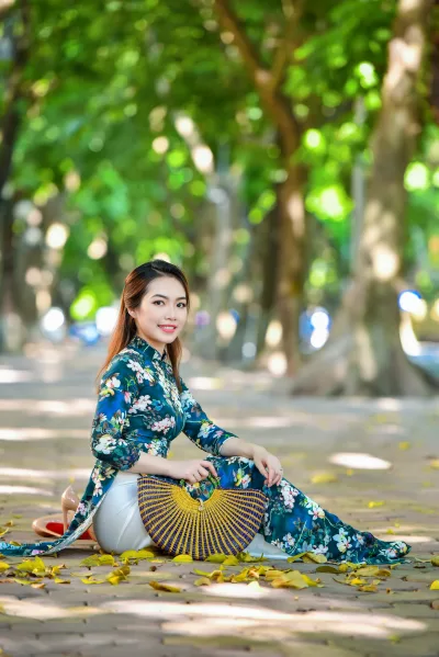 Áo dài họa tiết nữ tính [XTM9XV]