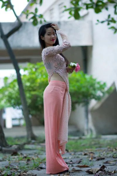 Hoài cổ áo dài họa tiết [J8JHG1]