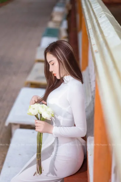 Áo dài trắng loạt ảnh áo dài trắng thuần Việt [P7BXZR]