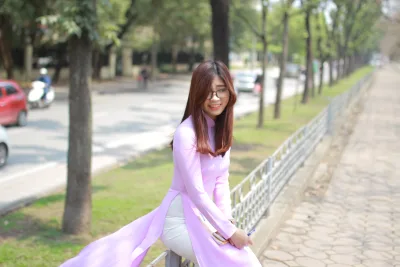 Áo dài hồng áo dài hồng hài hòa [UQPWSJ]