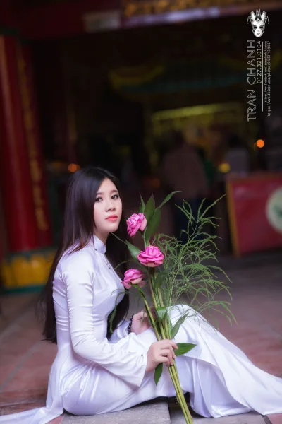 Áo dài trắng áo dài trắng dịu dàng [MHYDEN]