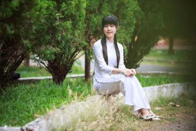 Áo dài trắng tà áo dài nữ sinh rạng rỡ [FCURA5]