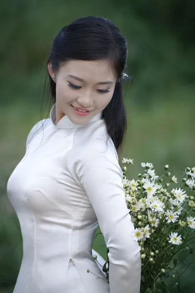 Áo dài trắng áo dài trắng tinh tế [RYZDCY]