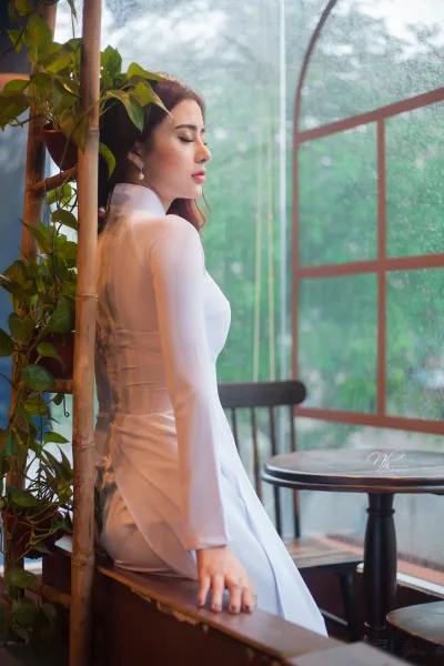 Áo dài trắng áo dài trắng thuần Việt [GIR7HW]