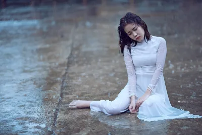 Áo dài trắng cách tân ướt duyên thầm [ZHXH78]