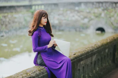 Truyền thống áo dài tím nhẹ nhàng [777WDC]