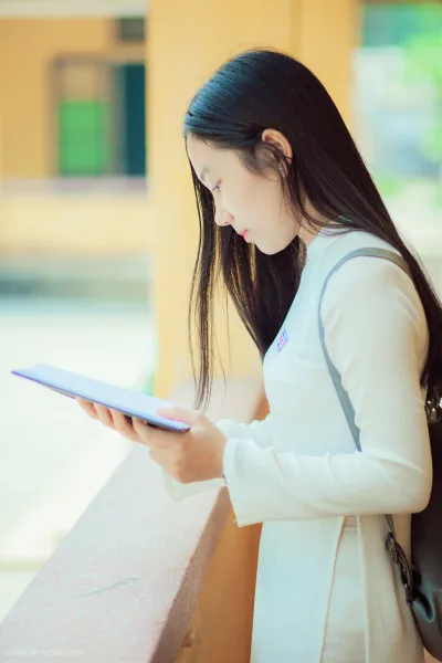 Áo dài trắng áo dài trắng quý phái [W2DYDZ]