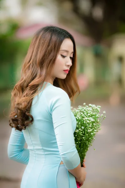 Áo dài xanh nét đẹp áo dài áo dài xanh vẻ đẹp Việt Nam [LBXOSJ]