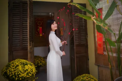 Áo dài trắng loạt ảnh yêu kiều [K2I89C]