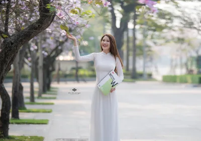 Áo dài trắng nữ nhân áo dài trắng thuần Việt [NA4VXS]