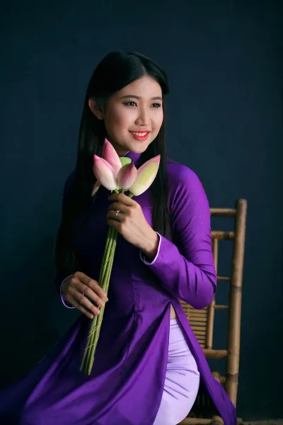 Hiện đại áo dài tím hoa sen [WSV3TV]