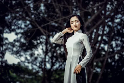 Áo dài trắng quý phái áo dài trắng [KUA7TP]
