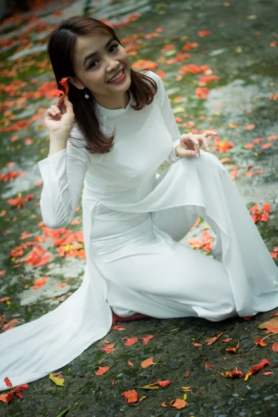 Áo dài trắng áo dài trắng truyền thống [LXBYGV]