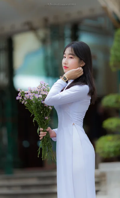 Áo dài trắng truyền thống nữ sinh cổ điển [N1SWQD]