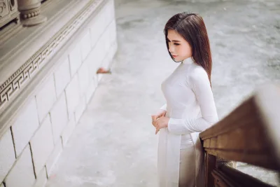 Áo dài trắng album lễ chùa thanh tao [SLFPHK]