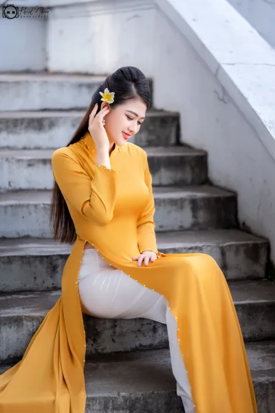 Mộc mạc áo dài trắng áo dài trắng [XB6PK8]