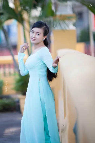 Tinh tế áo dài trắng áo dài trắng [C05HCX]