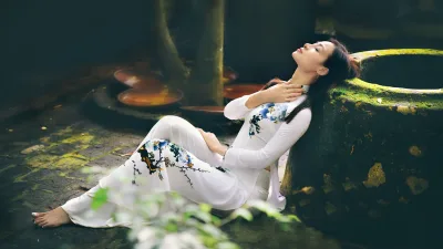 Mong manh áo dài trắng áo dài trắng [RPSVFH]