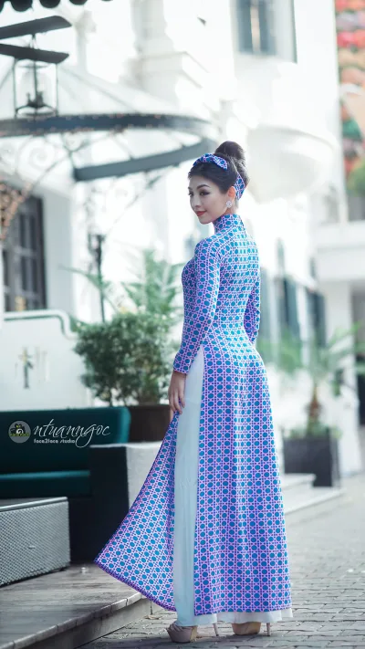 Áo dài xanh bộ ảnh thướt tha [K5E2R1]
