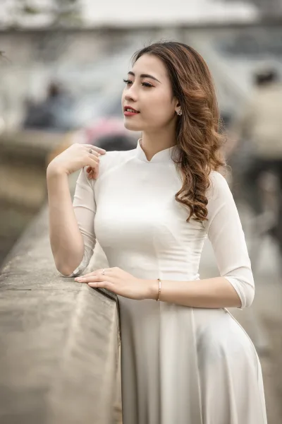 Áo dài trắng duyên thầm áo dài trắng [YQFOA0]