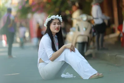 Áo dài trắng nữ sinh nét Việt [UWV2EE]