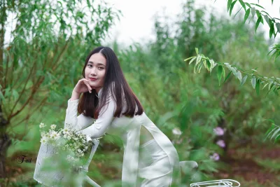 Mộc mạc áo dài trắng xe đạp [XVLLWG]