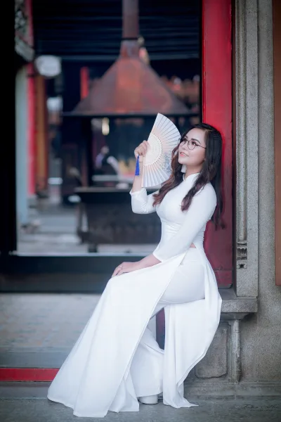 Nhẹ nhàng áo dài trắng cổ kính [I9RTFW]