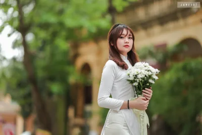 Áo dài trắng hoa quý phái [L1TFCO]