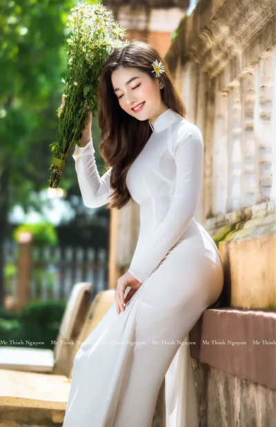 Áo dài trắng áo dài trắng yêu kiều [I2KOLM]