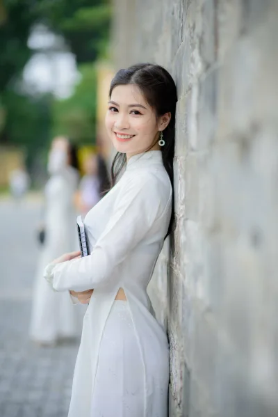 Áo dài trắng loạt ảnh áo dài trắng nữ tính [RUAORL]
