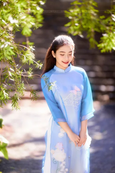 Áo dài xanh người đẹp áo dài xanh cổ điển [LJZ5OD]