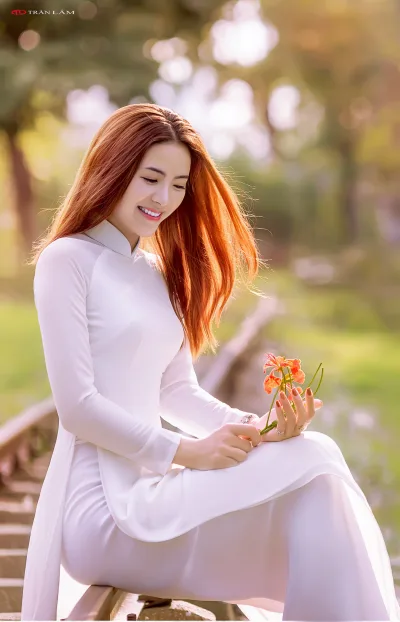 Duyên dáng áo dài trắng áo dài trắng [YXMAMJ]