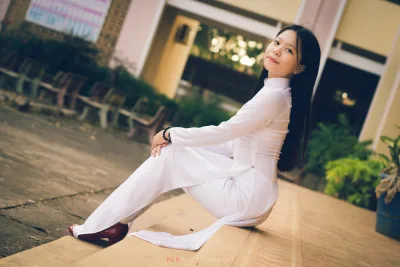 Hiện đại áo dài trắng nữ sinh [FJZ7XH]