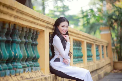 Áo dài trắng áo dài trắng nổi bật [56ZRWL]