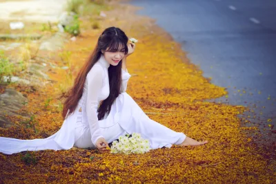 Rửa mắt với ảnh áo dài trắng hài hòa áo dài trắng [VGHU90]