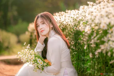 Hài hòa áo dài trắng hoa [YDMDHU]