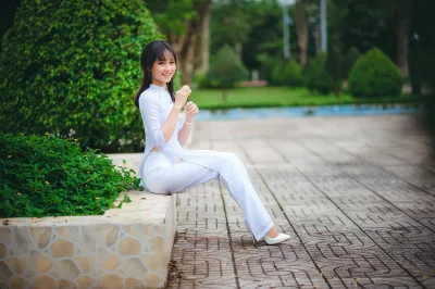 Áo dài trắng tinh tế [GS15RD]